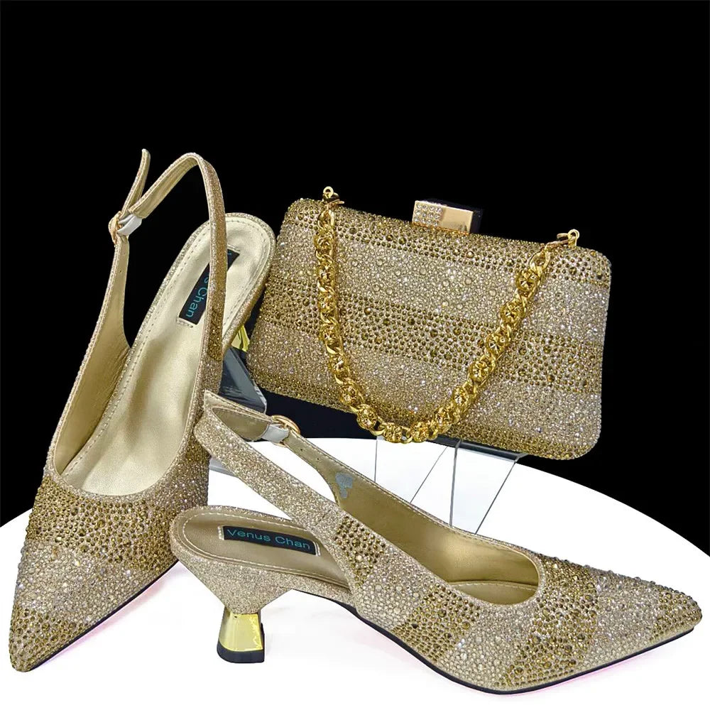 African Party Shoe and Bag Set Italian Shoes with Matching Bags