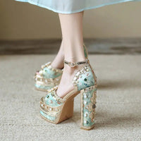 Women's l Rhinestone Sunflower Open Toe Sandals