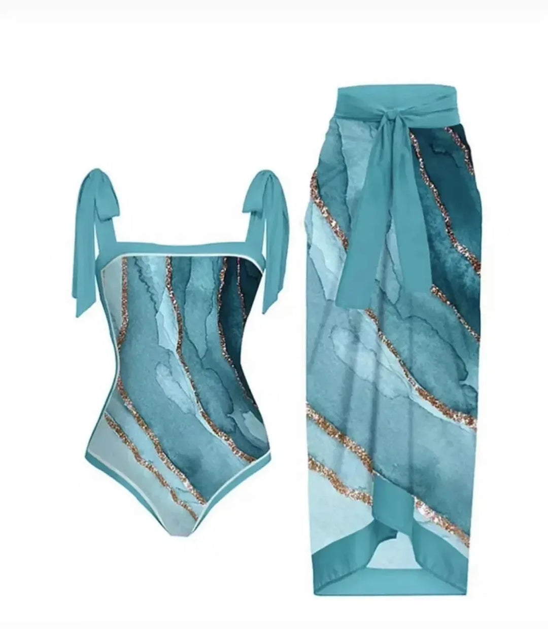 Women Bikini Set Floral Printed Ruffle Bikinis-Swimwear-Bennys Beauty World