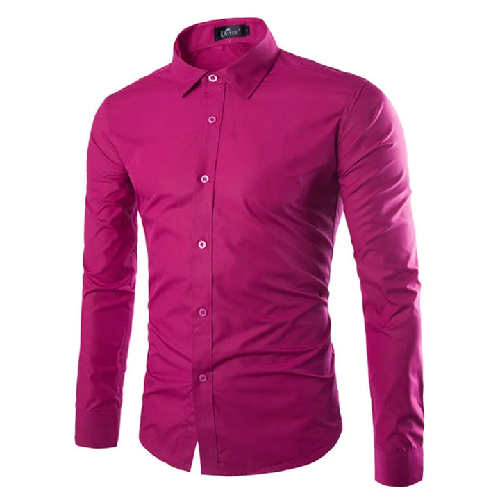 Men's Candy Color Long Sleeve Shirt Casual Fashion for Spring & Summer-Shirt-Bennys Beauty World