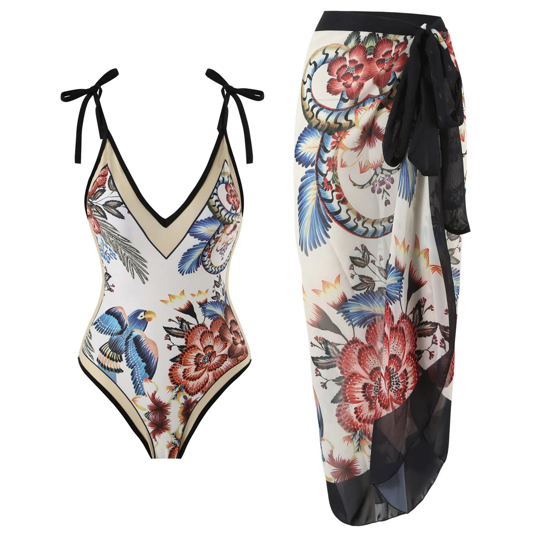 Push Up Women Bikini Set Floral Printed Ruffle Bikinis Strappy Swimwear-Swimwear-Bennys Beauty World