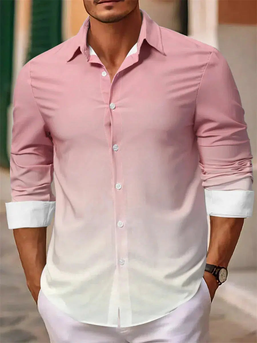 Men's Business Casual Printed Shirt-Bennys Beauty World