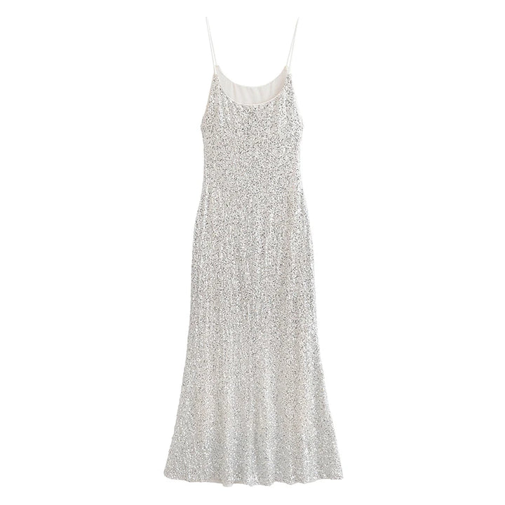 Women's Sequin Maxi Dress With Spaghetti Strap