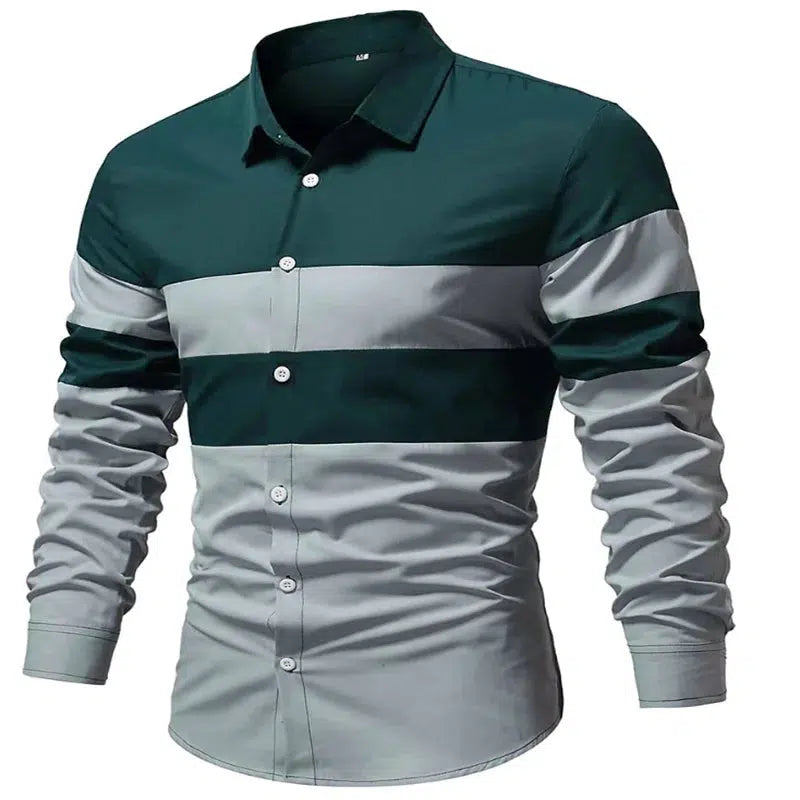 Mens Casual Shirt Long Sleeved V-neck Clothing-Bennys Beauty World