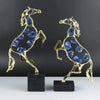 Metal Crafts Artificial Animal Sculpture Horse Golden Jewel Horse Blue Crystal Cut-out Decorative Figurines Home Decoration-Arlik interiors