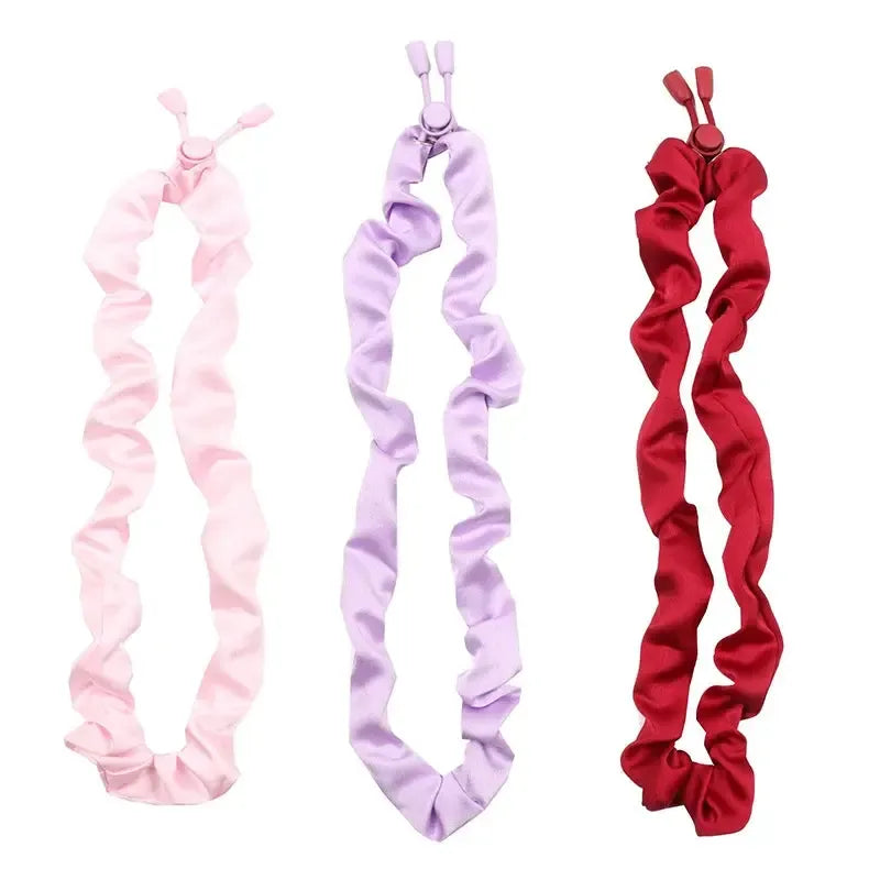 3pcs Adjustable Hair Rope Extra Length Scrunchie Elastic Tie No Slip Silky Satin Hair Loop Rubber Band-Bennys Beauty World