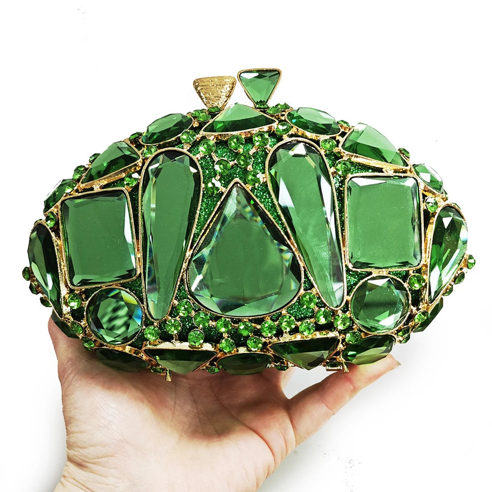 Large Rhinestone Crystal Evening Clutch Bag
