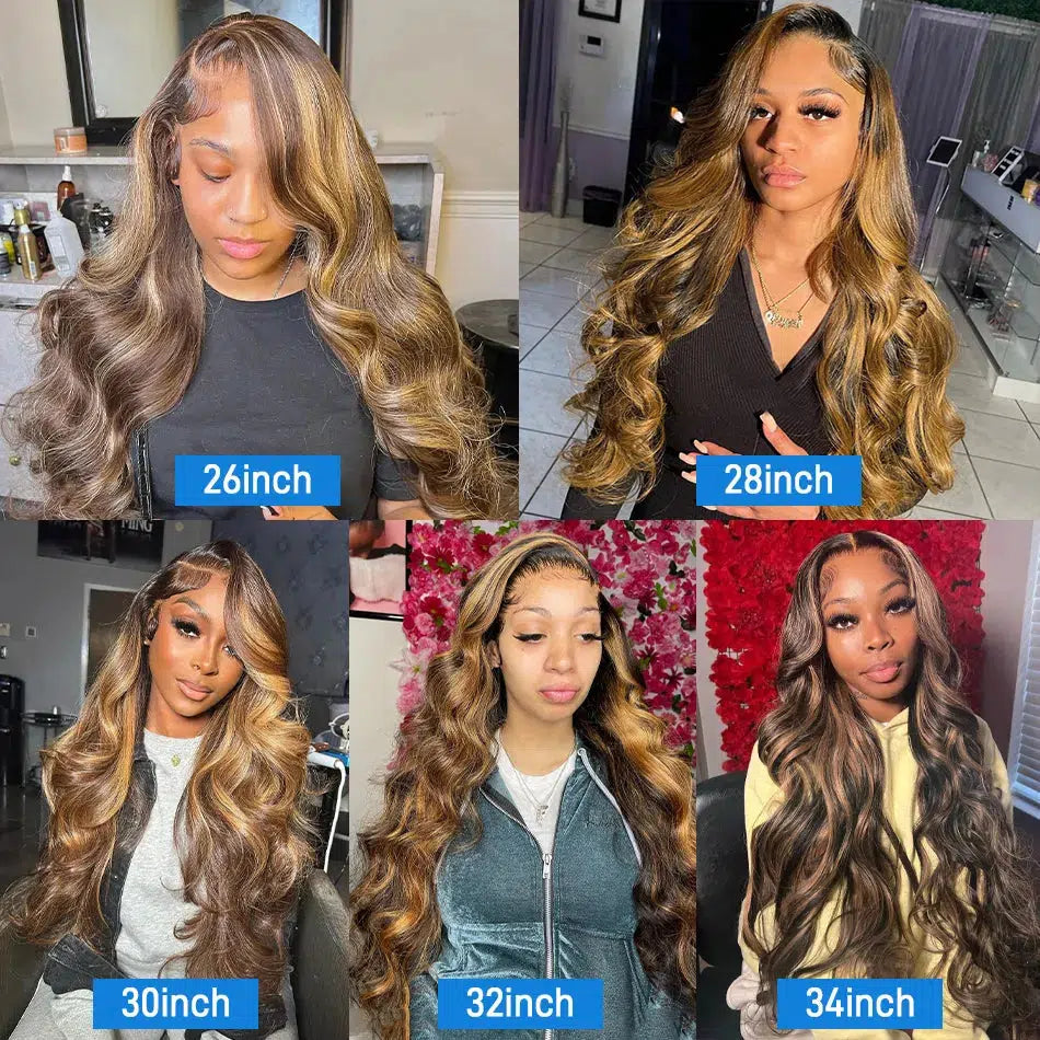 13x6 Hd Highlight Wig Human Hair Ombre Honey Blonde Wig-Wig-Bennys Beauty World