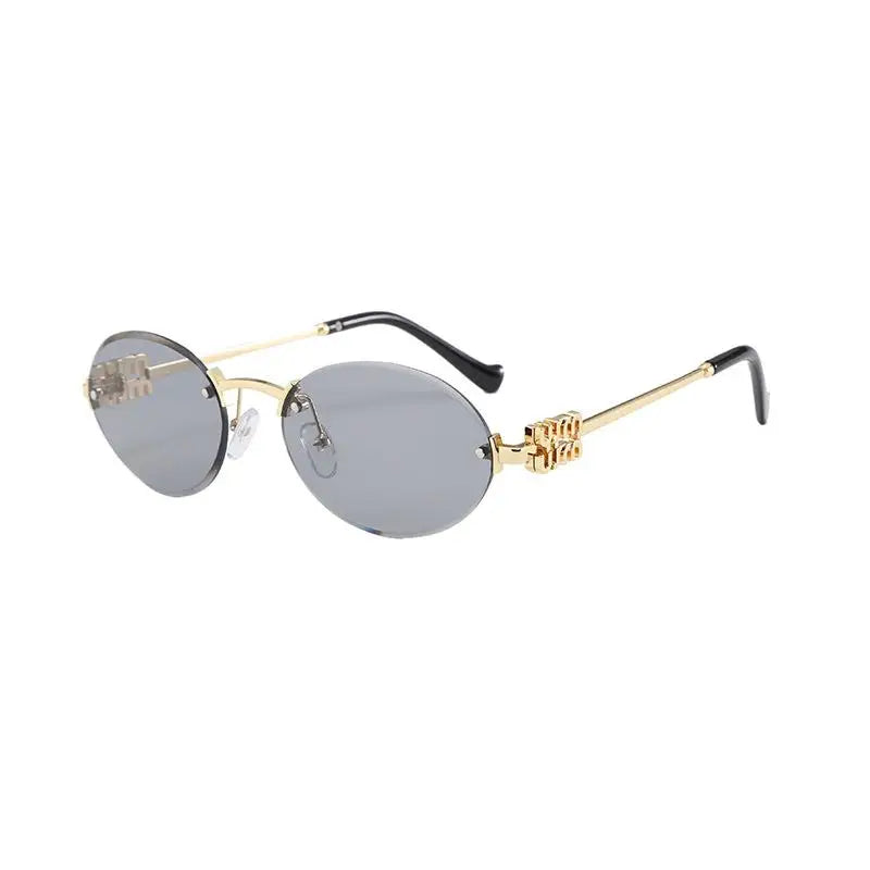 Oval Rimless Sunglasses | UV400 Anti-Glare Unisex Eyewear