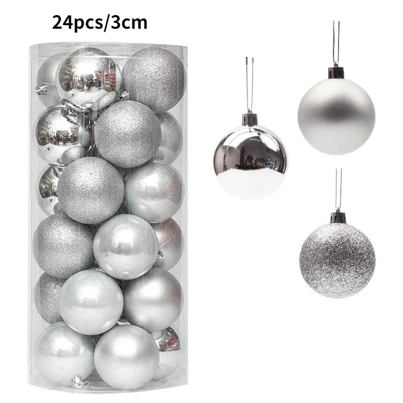 1Box 24/36pcs Christmas Ball Christmas Tree Ornament