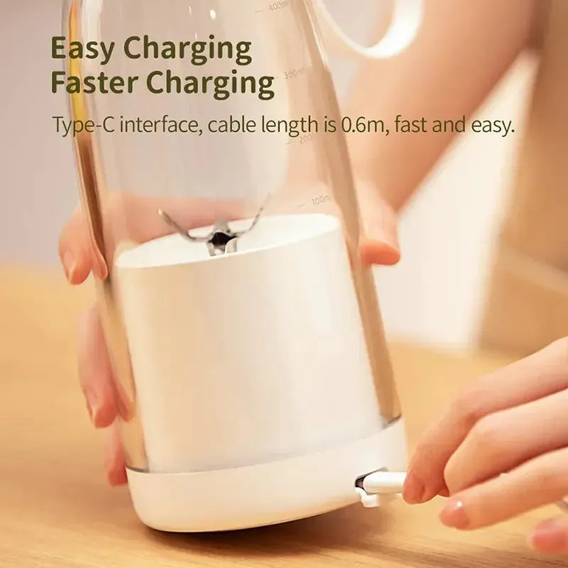 500ml Portable 2400mAh Wireless Fruit Mixers USB juicer Fresh Juice Bottle Blender Plus 6 Blades Food Milkshake Ice Crush Cup-Bennys Beauty World