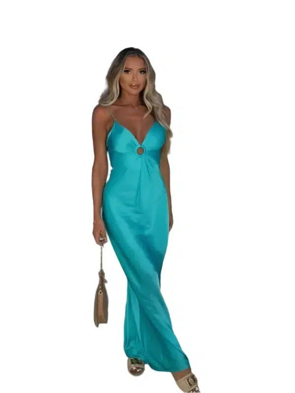 Chic Satin Women's Sling Dress Evening Party Dress-Dresses-Bennys Beauty World