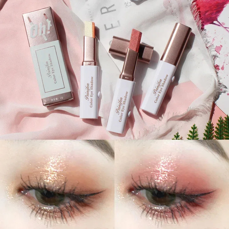 Double Color Glitter Eye Shadow Stick Matte Eyeshadow Makeup