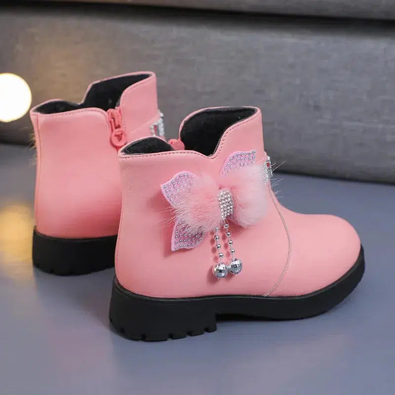 Children's Shoes Girl Mid Length Warm Leather Boots-Shoes-Bennys Beauty World