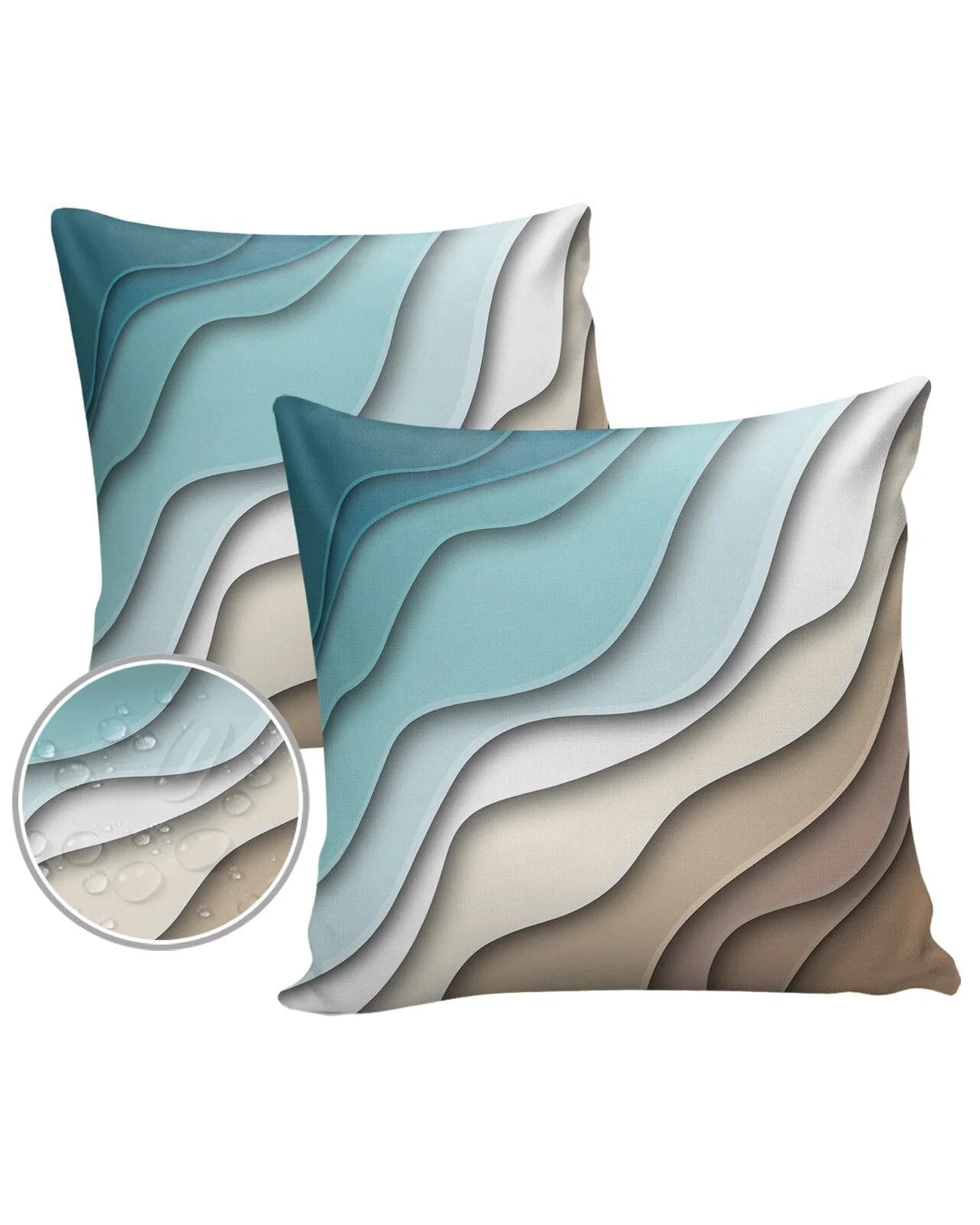 Teal Gradient Brown Waterproof Pillow Cover-Cushion cover-Arlik interiors