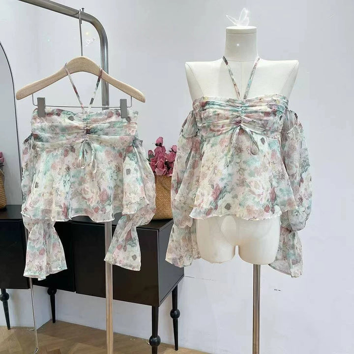 Summer Floral Chiffon Blouse For Women