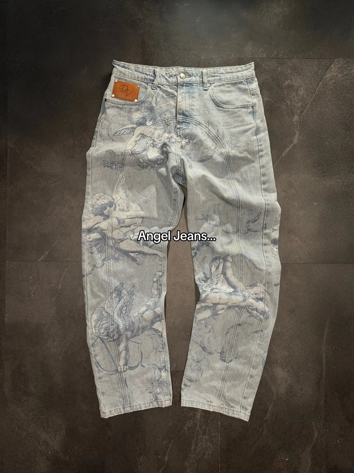 Y2K Star Ripped Baggy Jeans – Wide Leg High Waist Denim