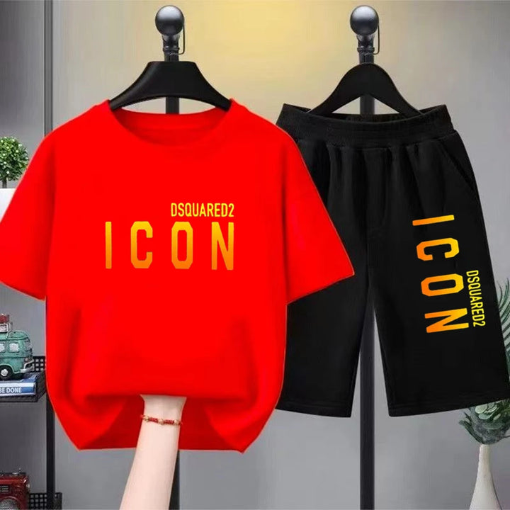 Brand letter printing Kids T-shirt Set-T-Shirt-Bennys Beauty World