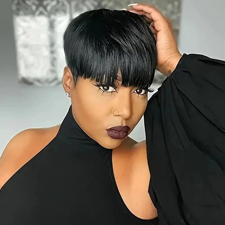 Pixie Cut wigs for Black Women Straight Human Hair Wigs - Bennys Beauty World