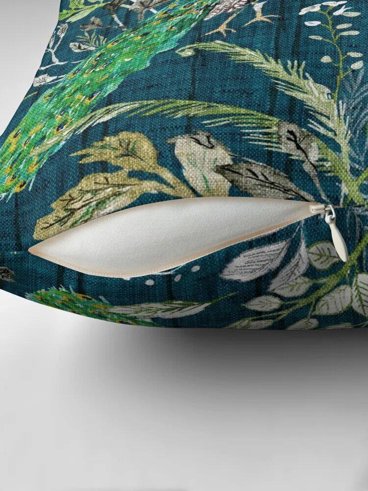 Peacock Throw Pillow Elastic Cover-Cushion cover-Arlik interiors