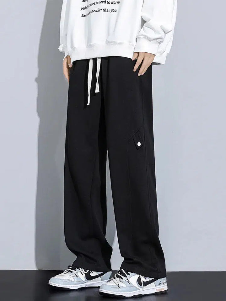 Men's Sweatpants Fashion Solid Color Wide Leg Trousers