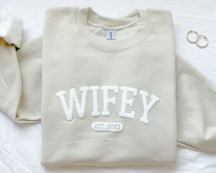 Newly Wed Personalized Wifey Sweatshirt