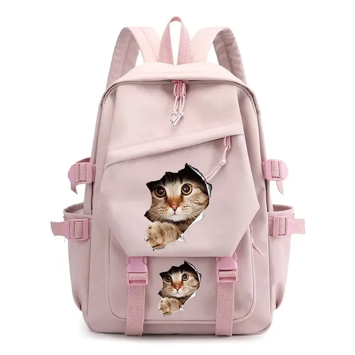 Back To School Cute Funny Cat Print Backpack-Backpack-Bennys Beauty World