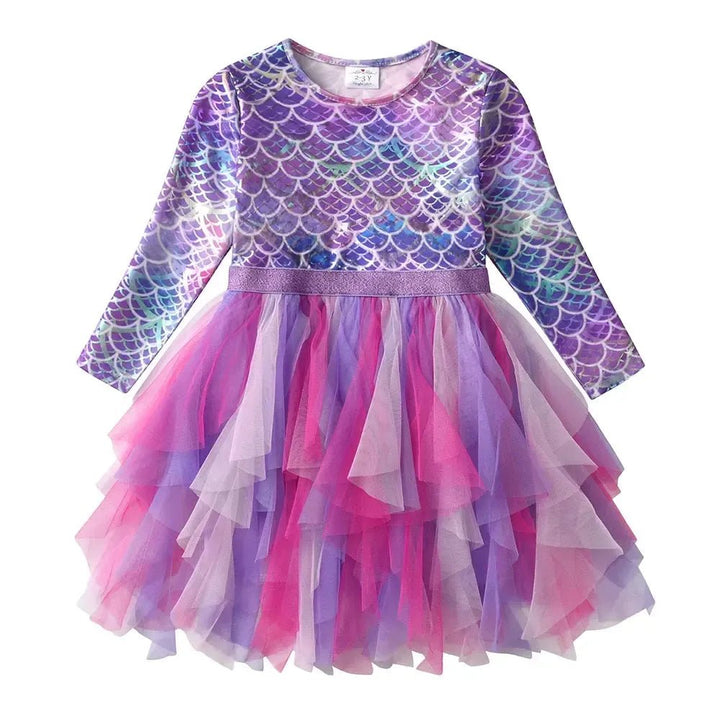 Girls Mermaid Princess Party Dress - Bennys Beauty World