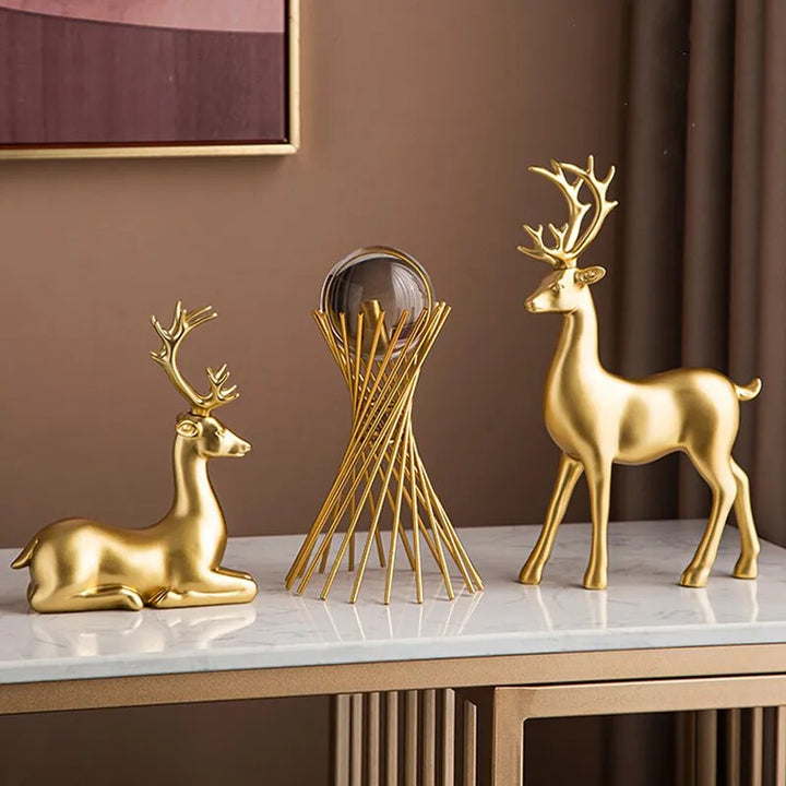 Desktop Decor Figurine in a Golden Color-Ornaments-Arlik interiors
