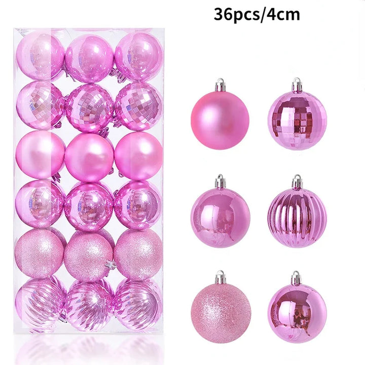 1Box 24/36pcs Christmas Ball Christmas Tree Ornament