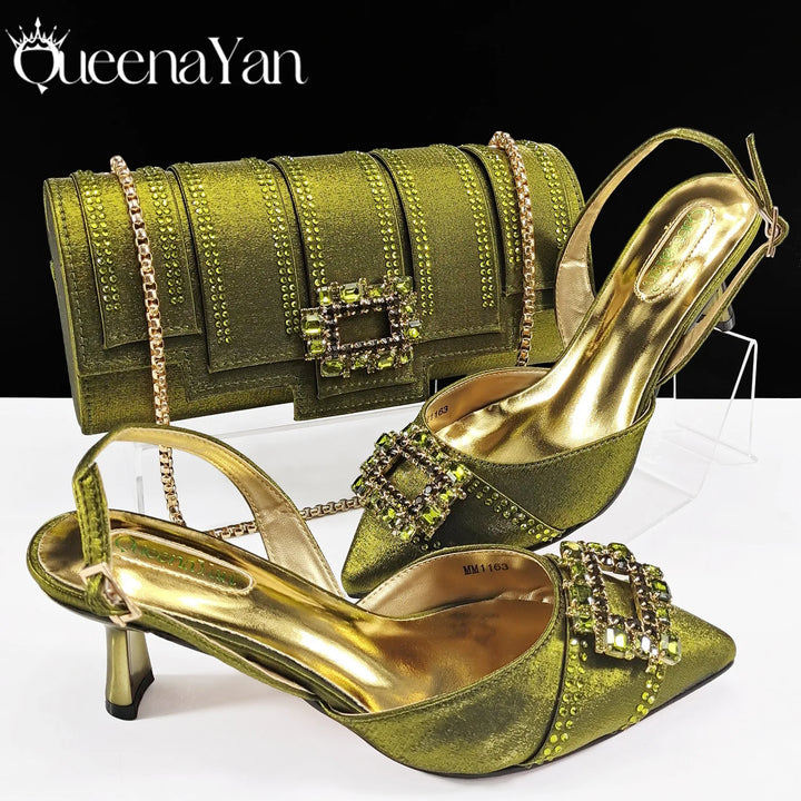 Fashion Women Heels Elegant Color Block Design