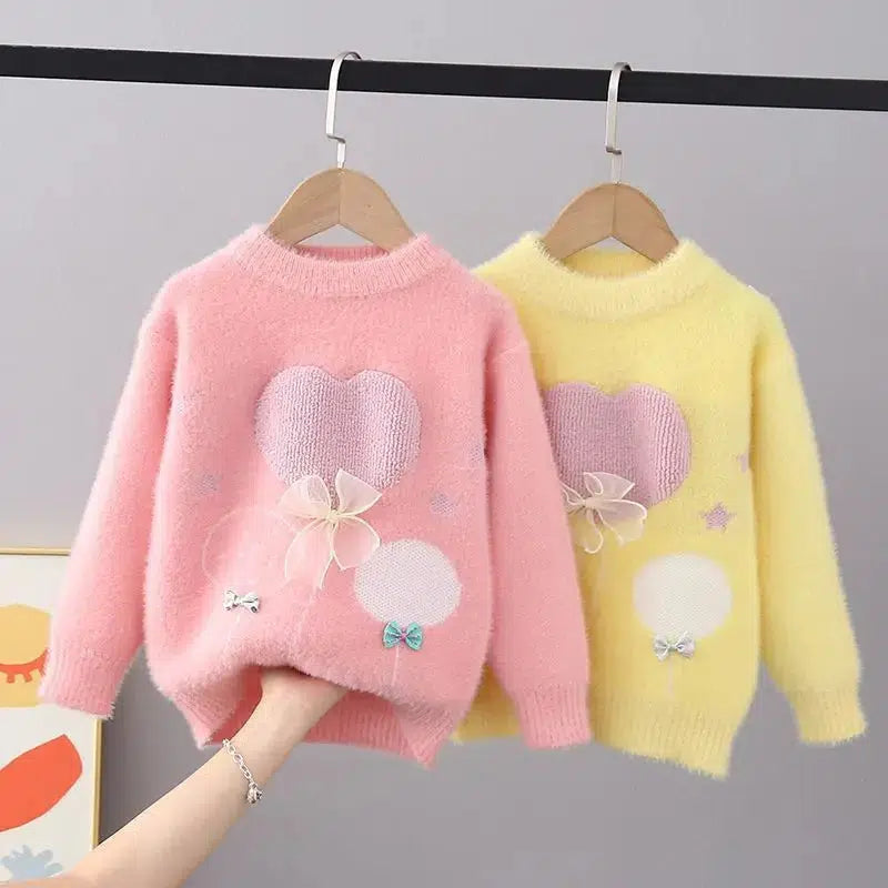 Winter Sweaters For Girls Knit Lace Butterfly-knot Sweaters