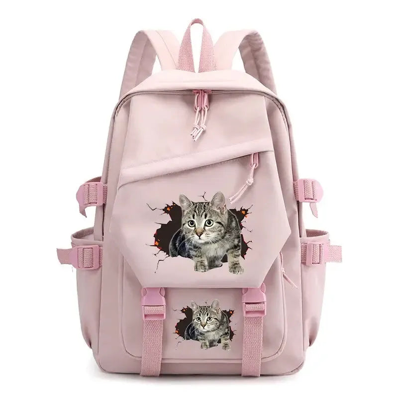Back To School Cute Funny Cat Print Backpack-Backpack-Bennys Beauty World