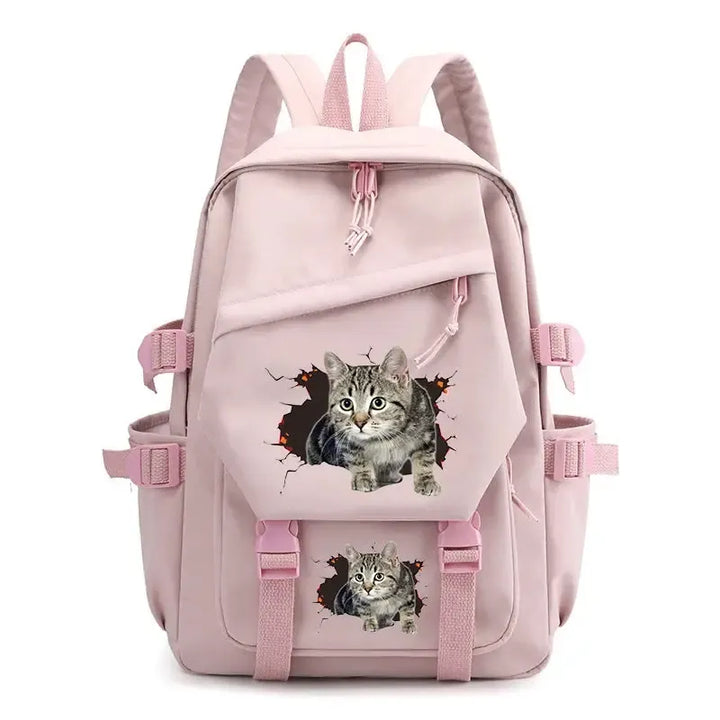 Back To School Cute Funny Cat Print Backpack-Backpack-Bennys Beauty World