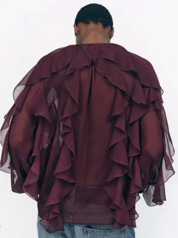 Summer Chic Women's Elegant Loose Long Sleeve Layered Shirts-Blouse-Bennys Beauty World
