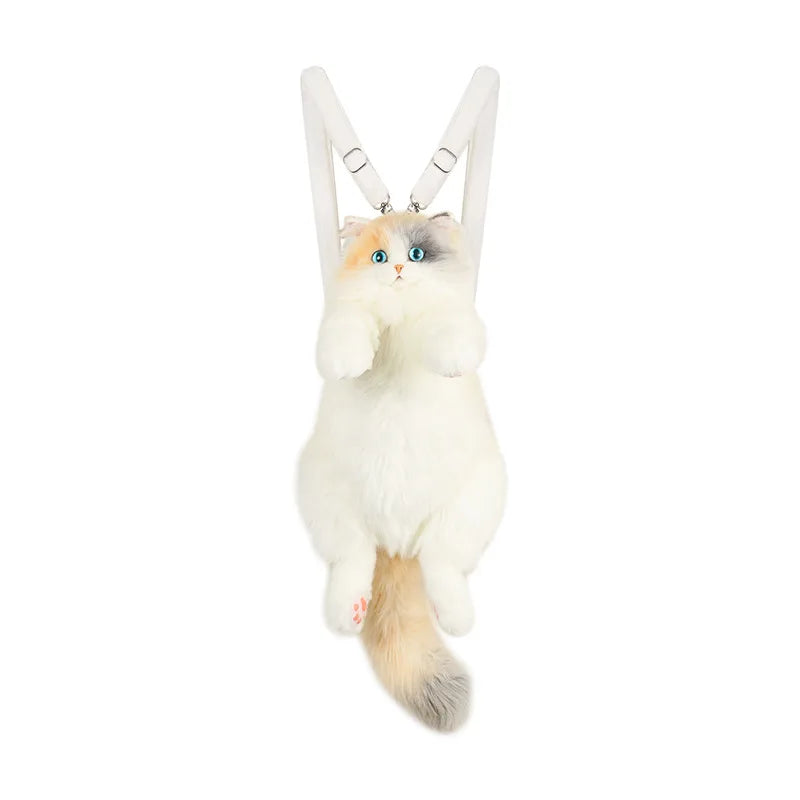 Super Realistic Three Flower Cat Backpack