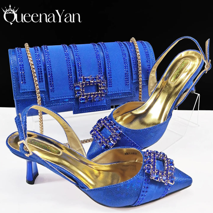 Fashion Women Heels Elegant Color Block Design