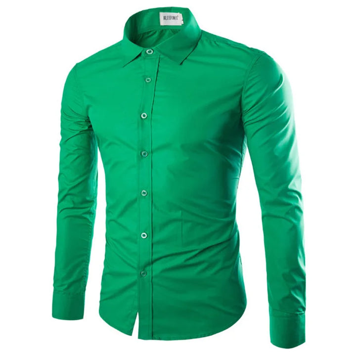 Men's Candy Color Long Sleeve Shirt Casual Fashion for Spring & Summer-Shirt-Bennys Beauty World