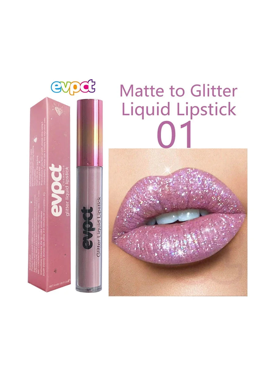 15 Colors Sexy Shimmer Diamond Glitter Matte Lip Gloss