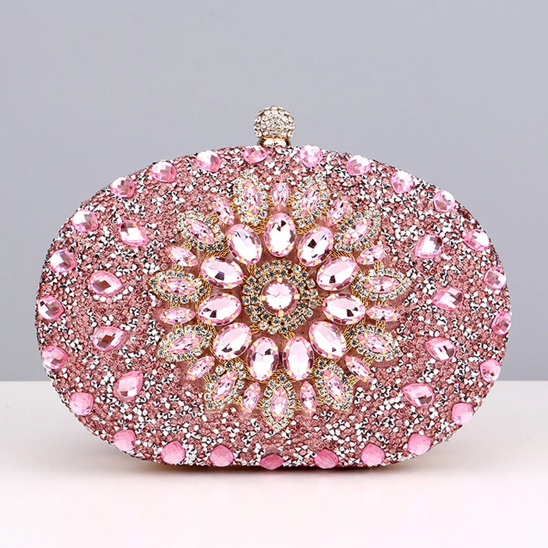 Flower Rhinestones Evening Bags Metal Prom Clutch
