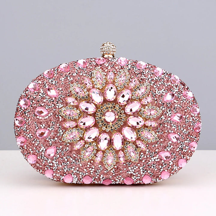 Flower Rhinestones Evening Bags Metal Prom Clutch