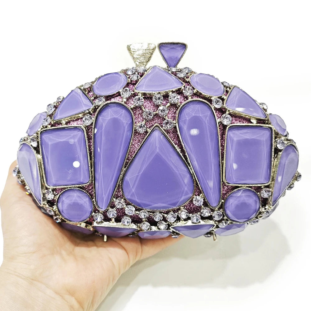 Large Rhinestone Crystal Evening Clutch Bag