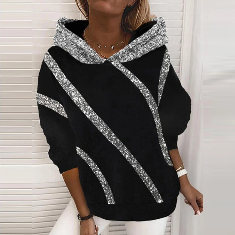 Winter Pop Sequins Hoodies For Women