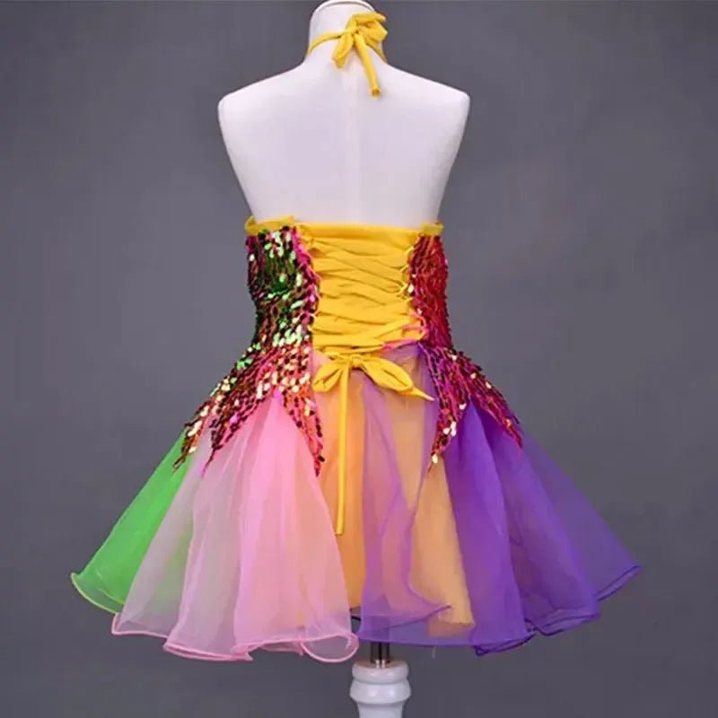 Girls Sequined Tutu Dance Dress – Princess Performance Costume for Kids - Bennys Beauty World