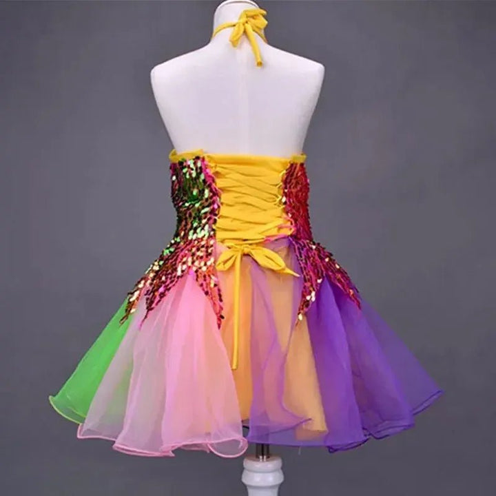 Girls Sequined Tutu Dance Dress – Princess Performance Costume for Kids - Bennys Beauty World