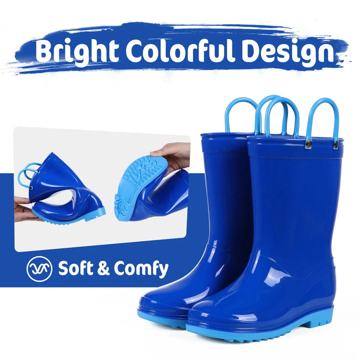 Toddler Kids Rain Boots With Handles Unicorn Unisex Rain Boots For Kids-Shoes-Bennys Beauty World