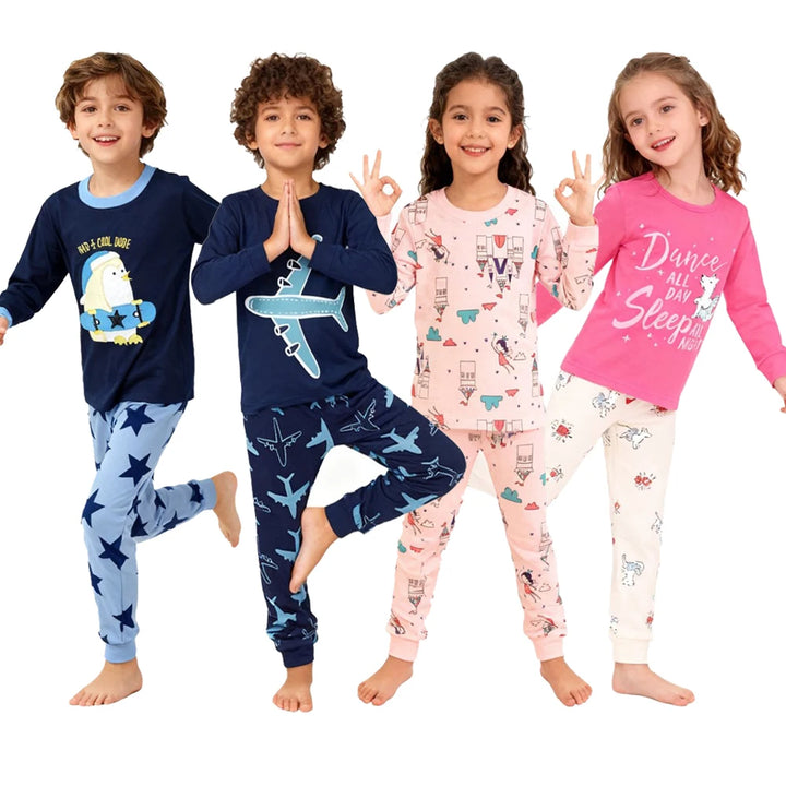 Kids Animal Print Long-Sleeve Pyjama Set | Boys &amp; Girls Sleepwear | Ages 2–7