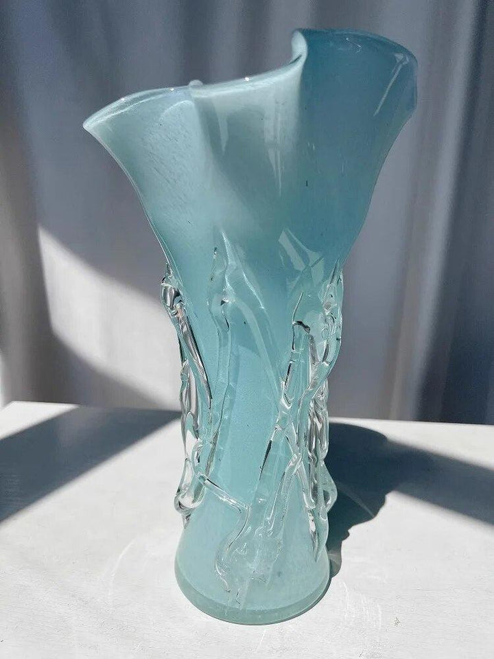 Simple blue lace vases-Arlik interiors