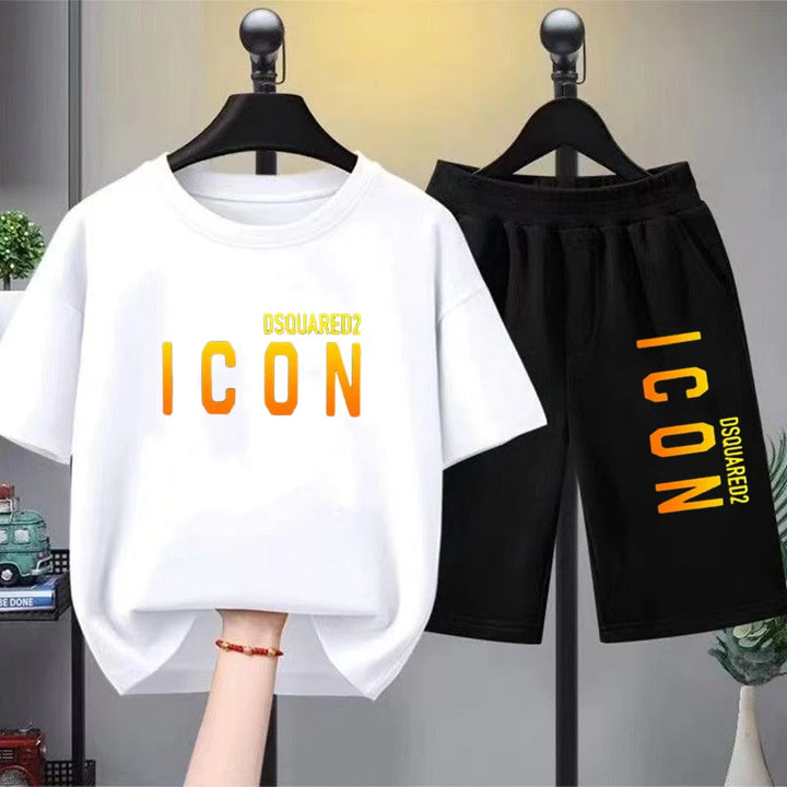 Brand letter printing Kids T-shirt Set-T-Shirt-Bennys Beauty World