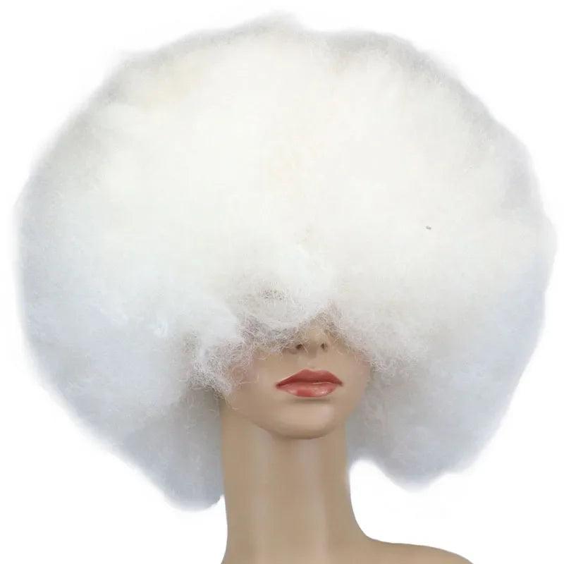 Super Big  Short Curly Cosplay Party Black Dance Afro Wigs Synthetic